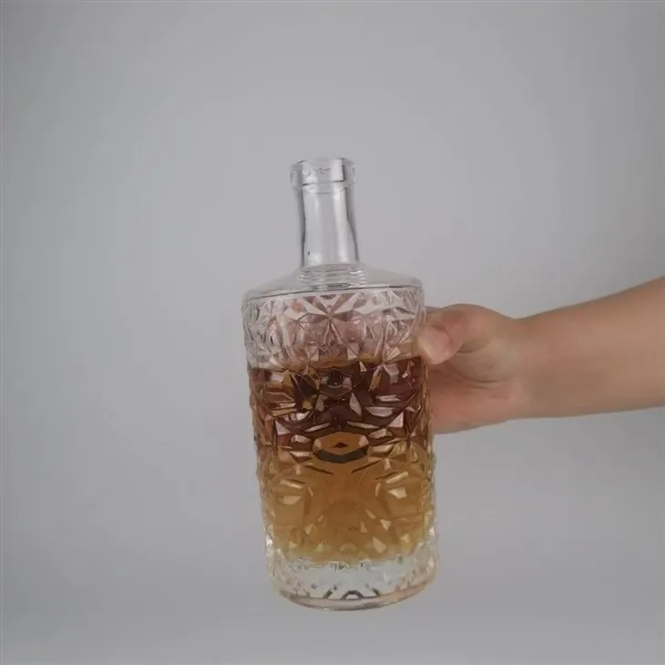 500 ml-es hengeres üveg, tele gyémántmintával vodka likőr gin rum tequila whisky pálinkapárlatokhoz